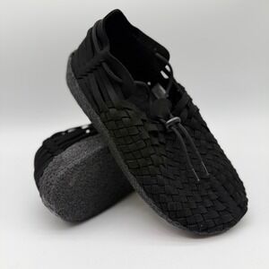 Malibu Sandals Mens‎ 11Colony Classic Black Vegan Suede Woven Shoes MS05-0001